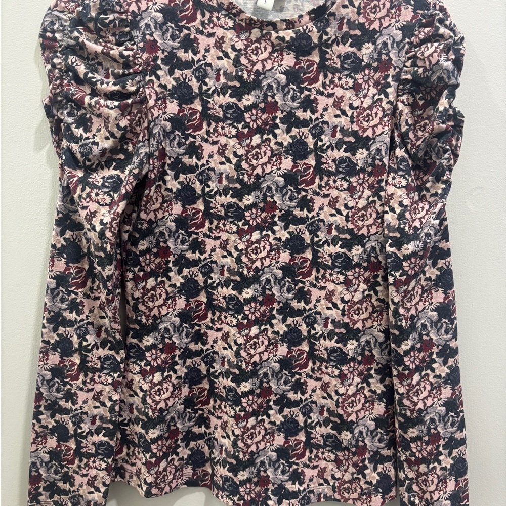 & Other Stories Pink and Black Floral Blouse